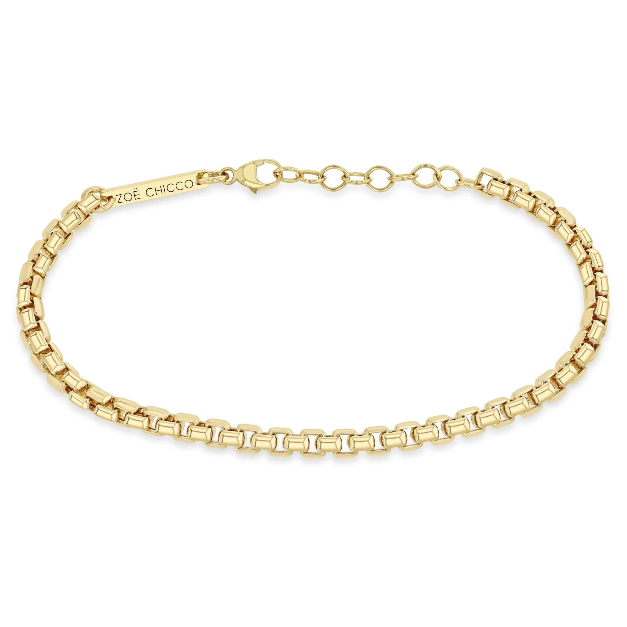 14k Gold Large Box Chain Bracelet