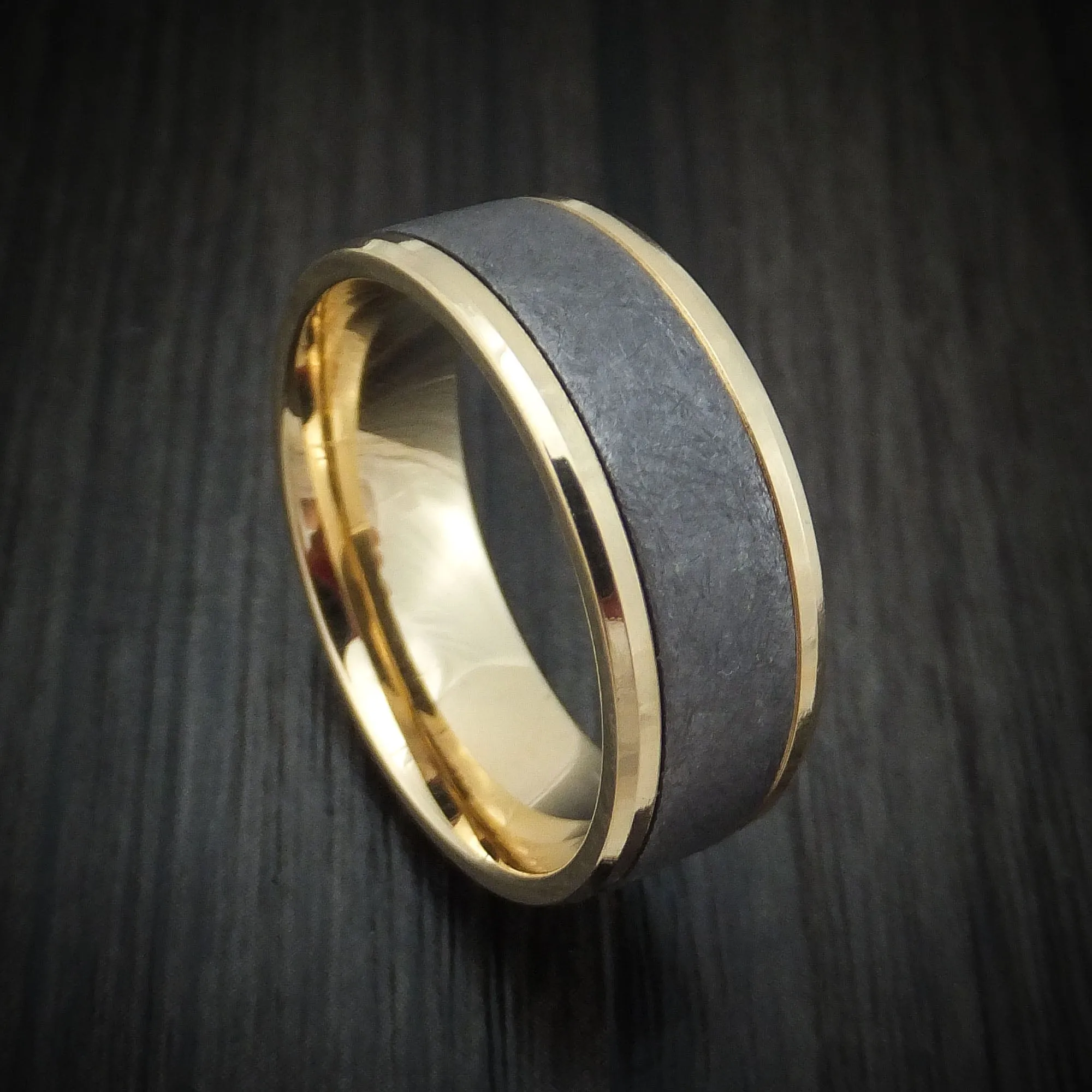 14K Yellow Gold and Tantalum Men's Ring