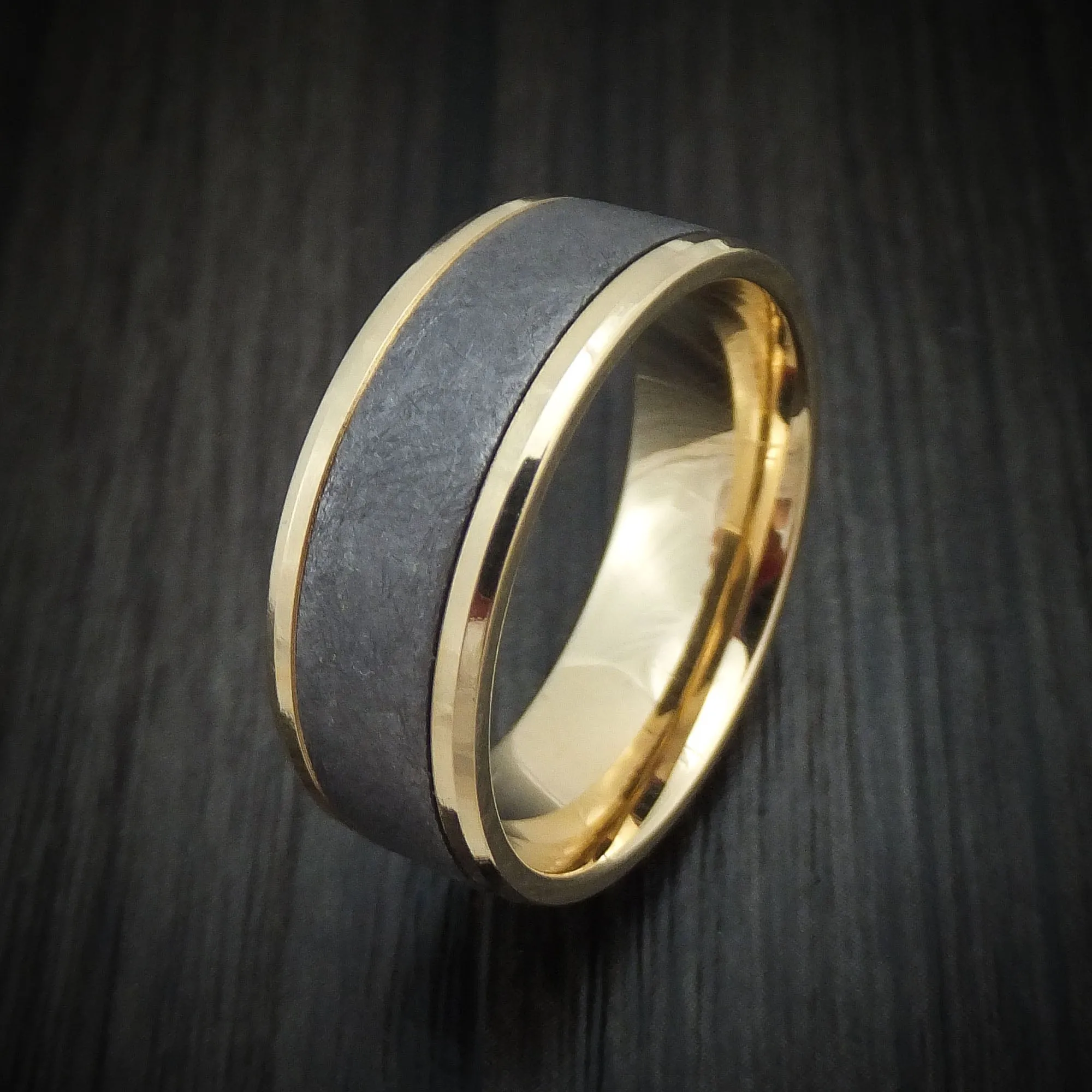 14K Yellow Gold and Tantalum Men's Ring