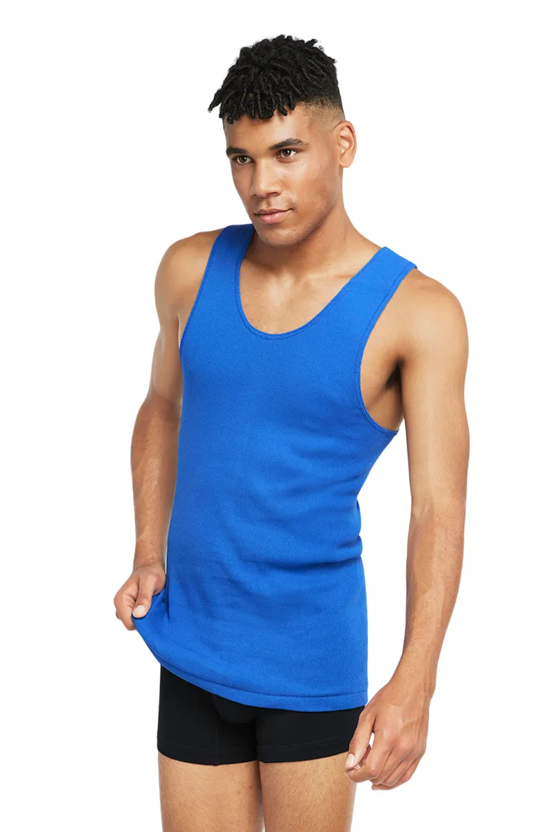 2 x Bonds X-Temp Blue Mens Chesty Cotton Plain Singlet Vest Tank Top