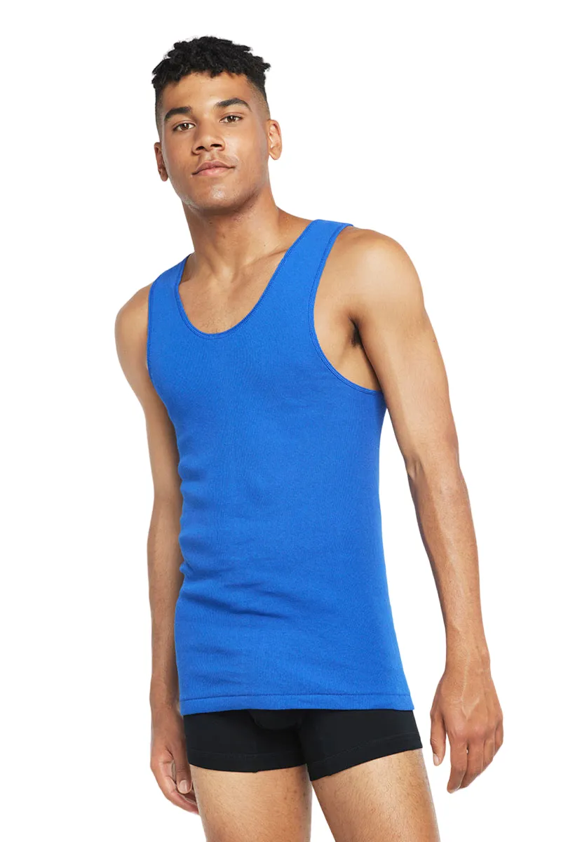 2 x Bonds X-Temp Blue Mens Chesty Cotton Plain Singlet Vest Tank Top