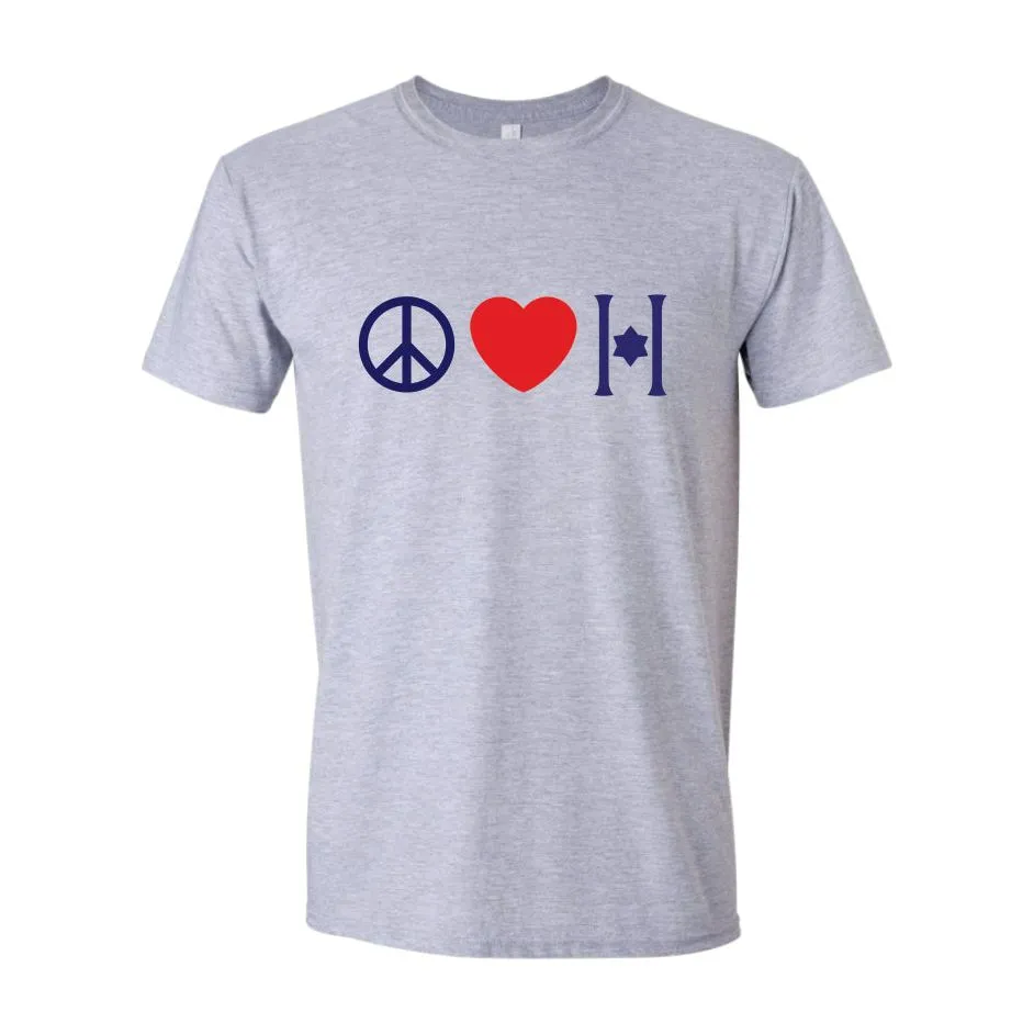 2023 Hillel Bella Tri-blend Peace Love Hillel Tee