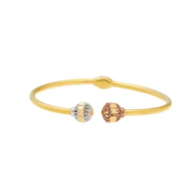 22K Multi-Tone Gold Ball Bead Bangle (7.5gm)