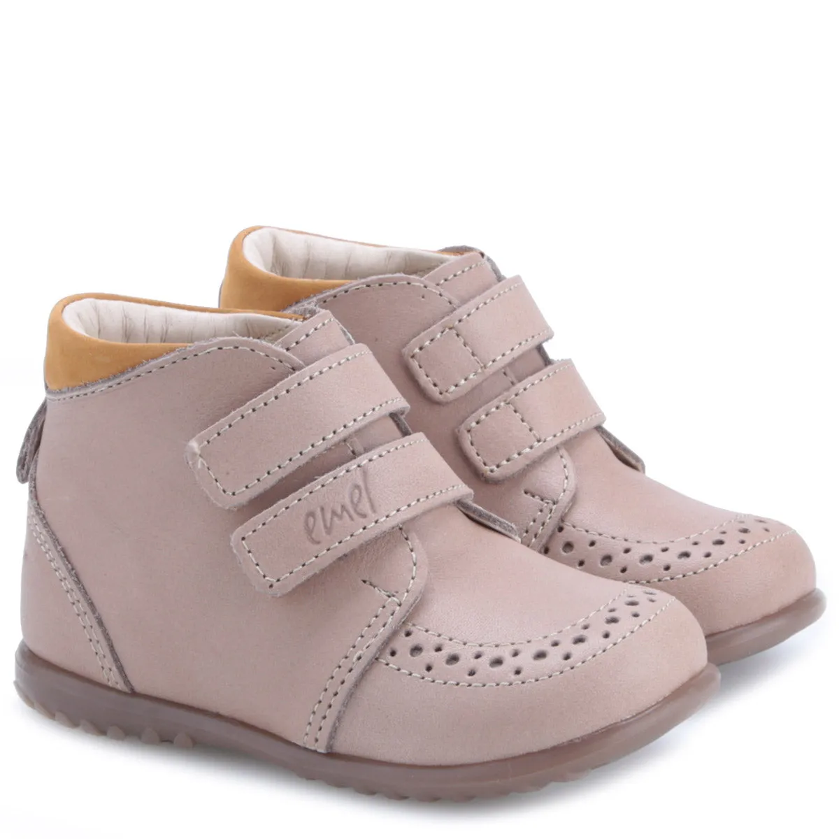 (2439B-11) Emel first shoes Beige velcro