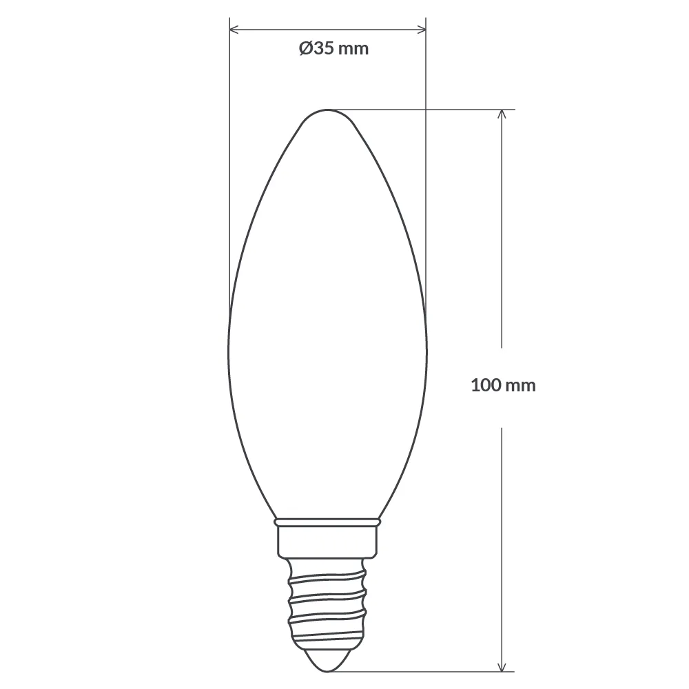 4W Candle LED Bulb E12 Clear in Natural White