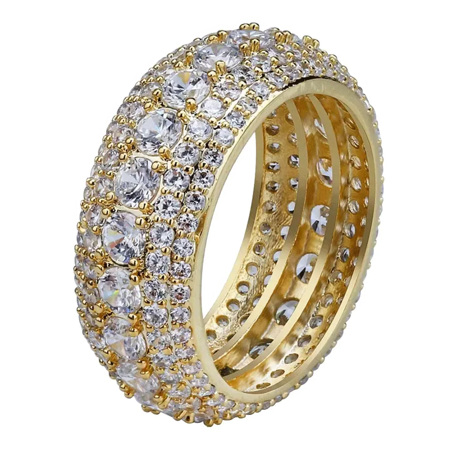 5 Layer Diamond Band Ring in Yellow Gold