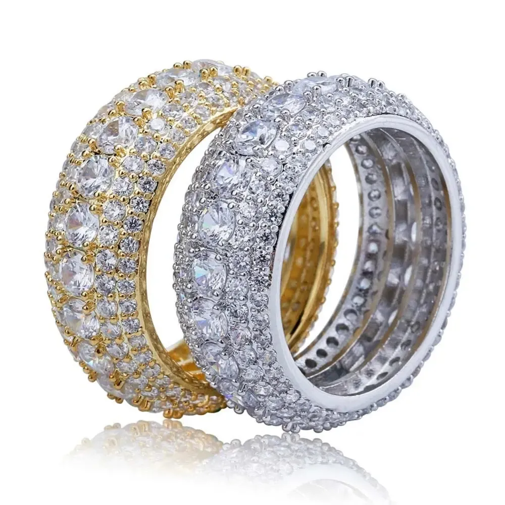 5 Layer Diamond Band Ring in Yellow Gold