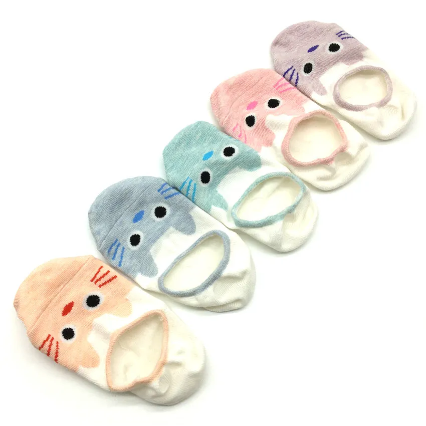 5 Pairs Lot Casual Cotton Slipper Sweet No Show socks for Women