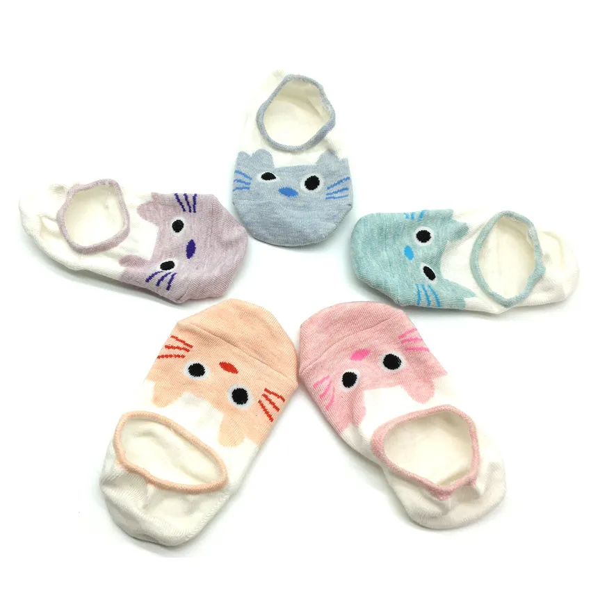 5 Pairs Lot Casual Cotton Slipper Sweet No Show socks for Women