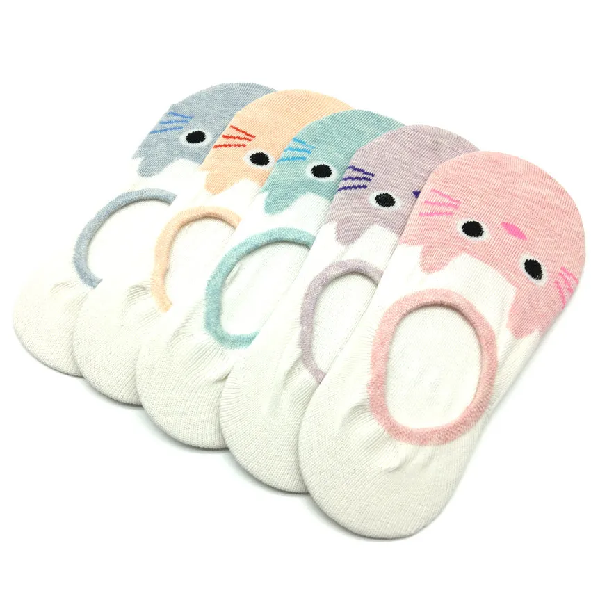 5 Pairs Lot Casual Cotton Slipper Sweet No Show socks for Women