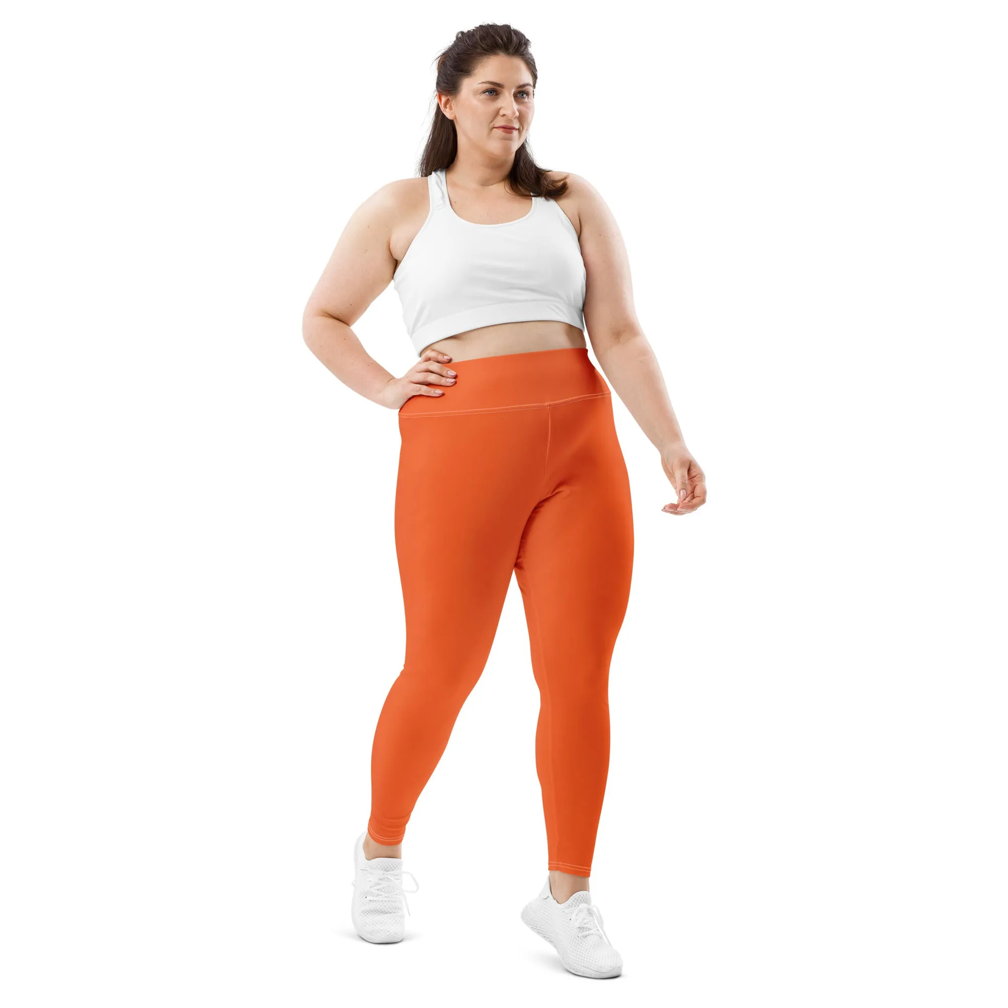 Active Comfort: Women's Plus Size Solid Yoga Pants - Flamingo