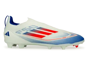 adidas Kids F50 League LL FG/MG White/Lucid Blue