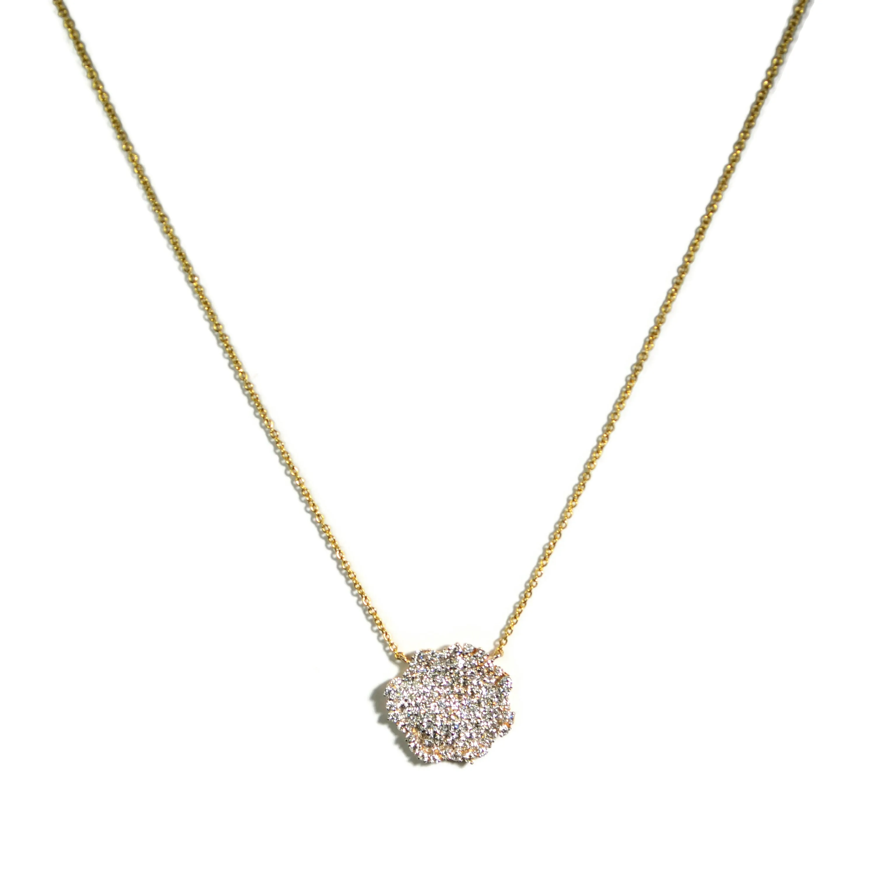 AFJ Diamond Collection - Pave Diamond Pendant Necklace, Yellow Gold