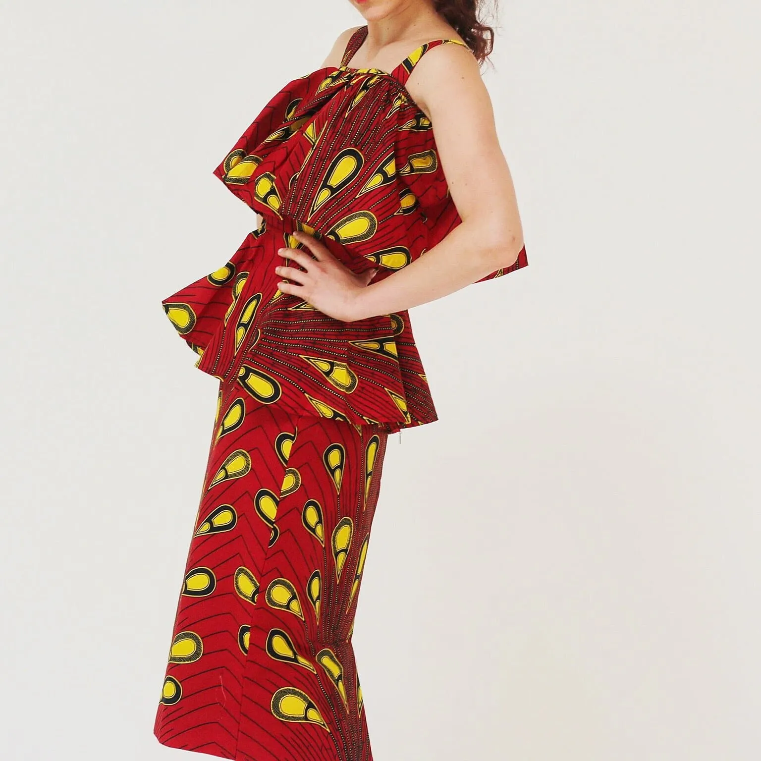 African Print Ankara batik Peplum Top