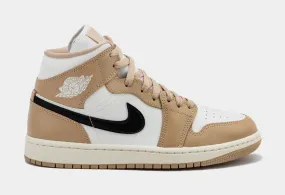 Air Jordan 1 Retro Mid Desert Womens Lifestyle Shoes (Sail/White)