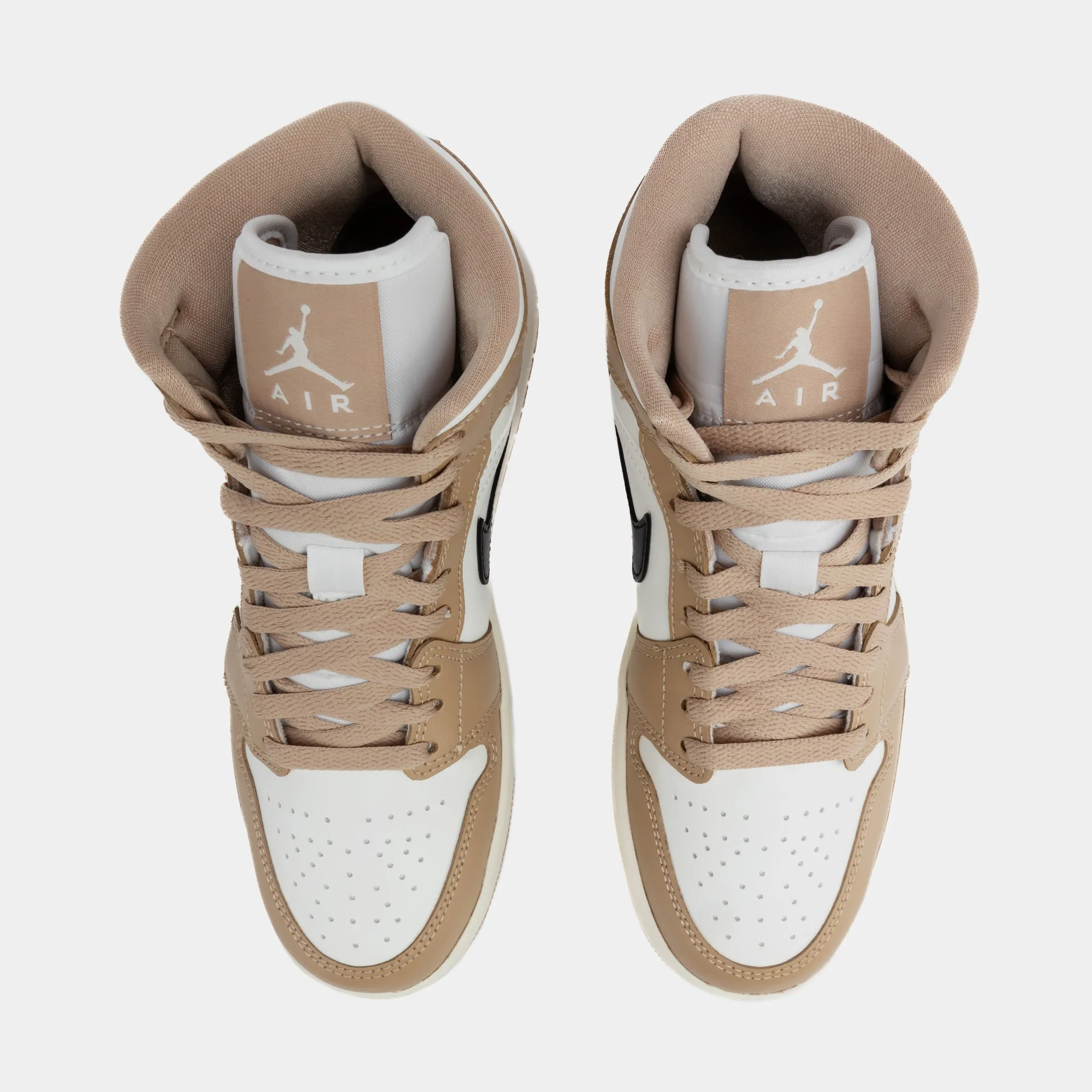 Air Jordan 1 Retro Mid Desert Womens Lifestyle Shoes (Sail/White)