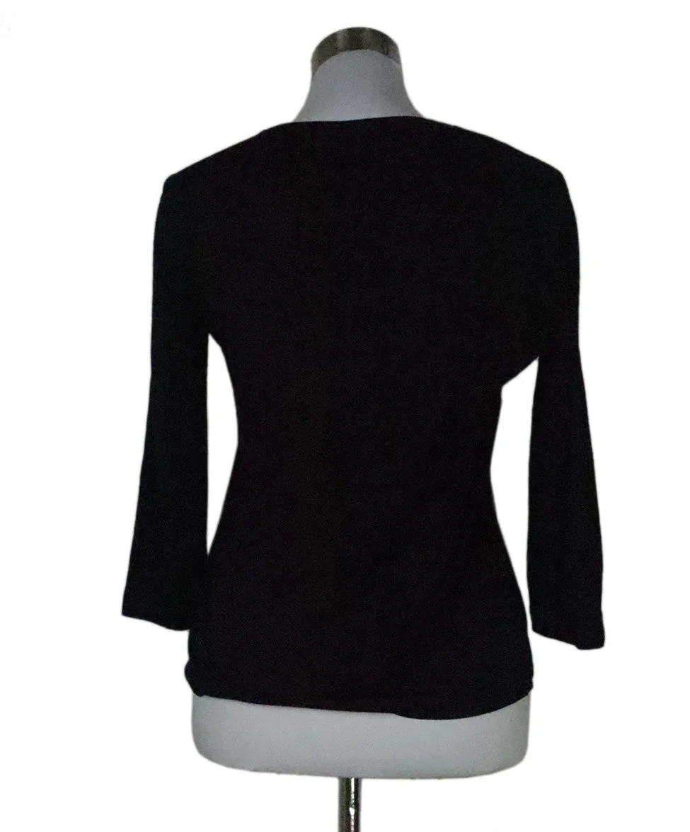 Akris Black Cotton Top sz 10