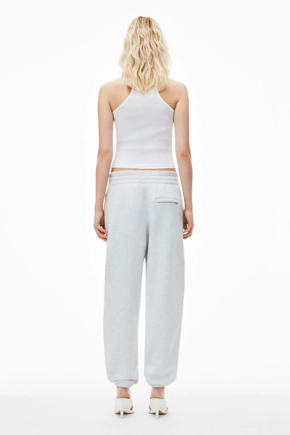 alexanderwang.t Essential Puff Logo Sweatpant - Light Heather Grey