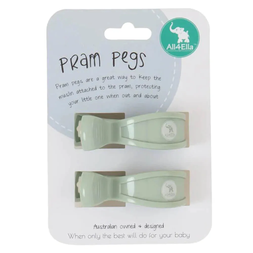 All 4 Ella - Pram Pegs - Sage