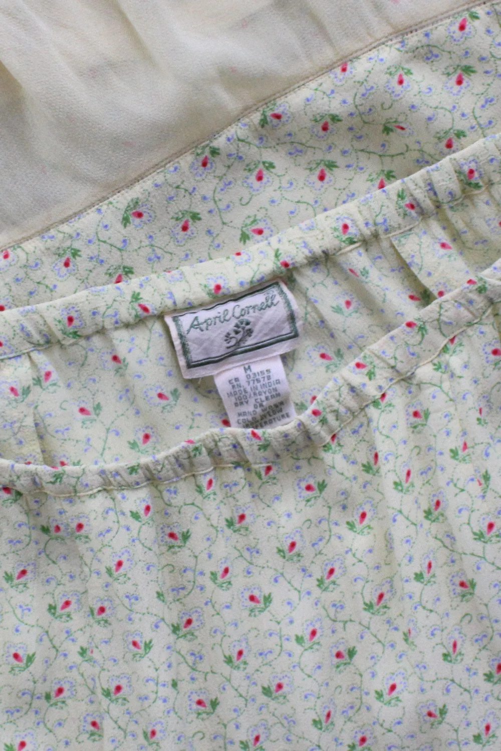 April Cornell Pale Floral Skirt M/L