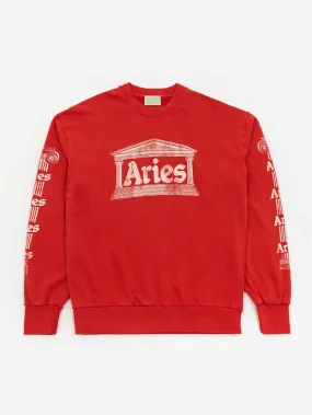 Aries Aged Ancient Column Sweatshirt - Red