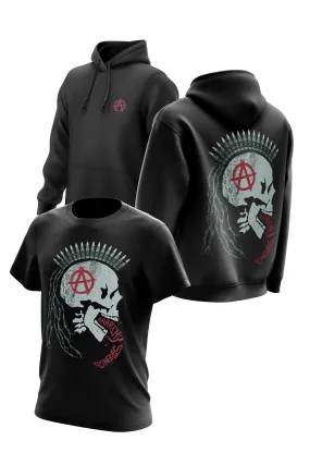 AS 'BULLET PUNK' HOODIE   TEE COMBO - BLACK