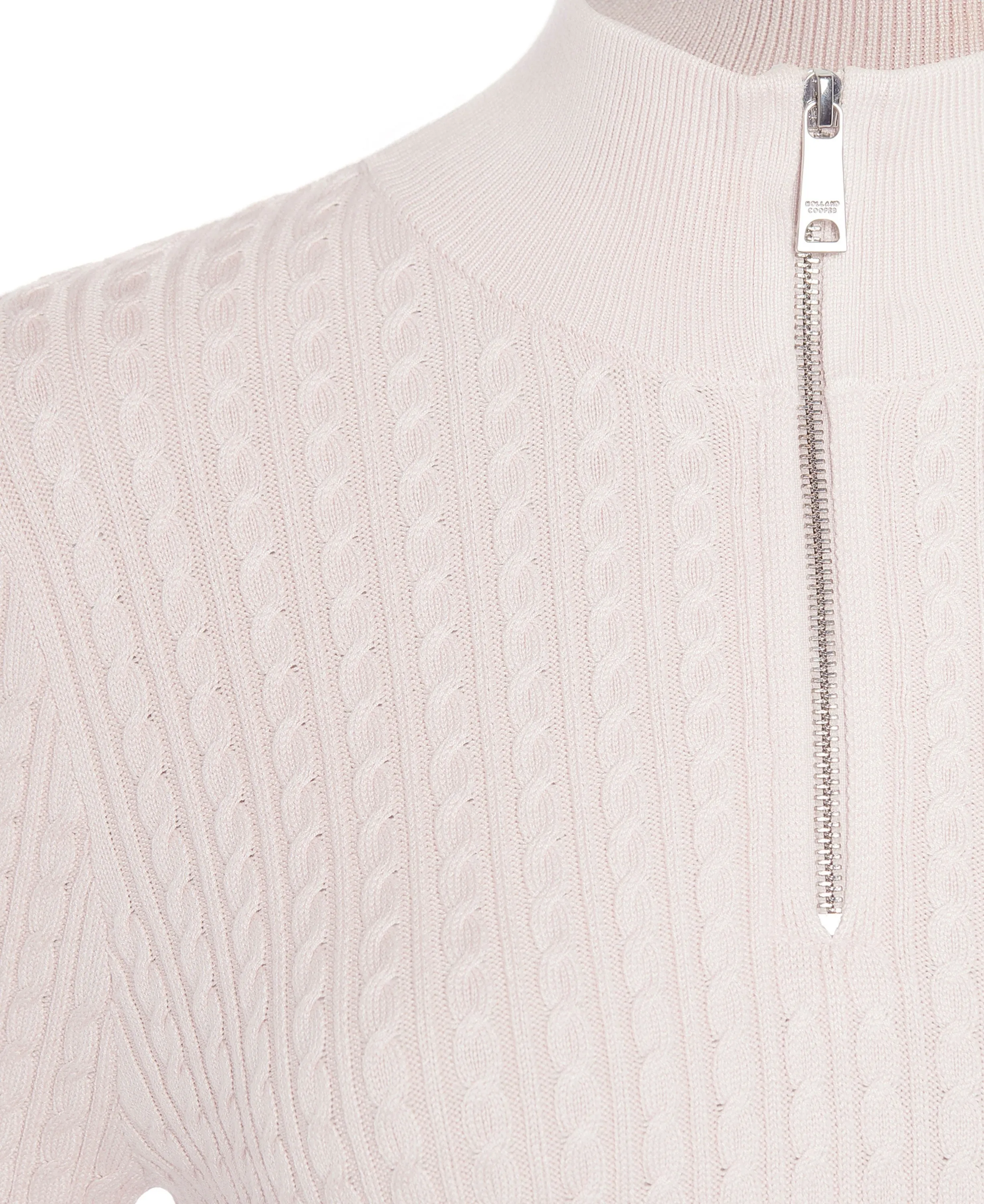 Ava Half Zip Knit - Soft Pink