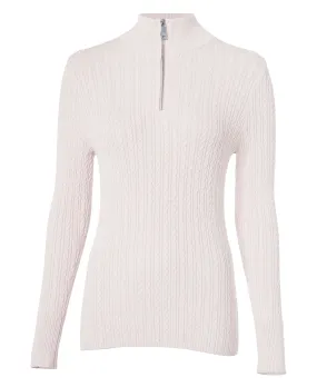 Ava Half Zip Knit - Soft Pink