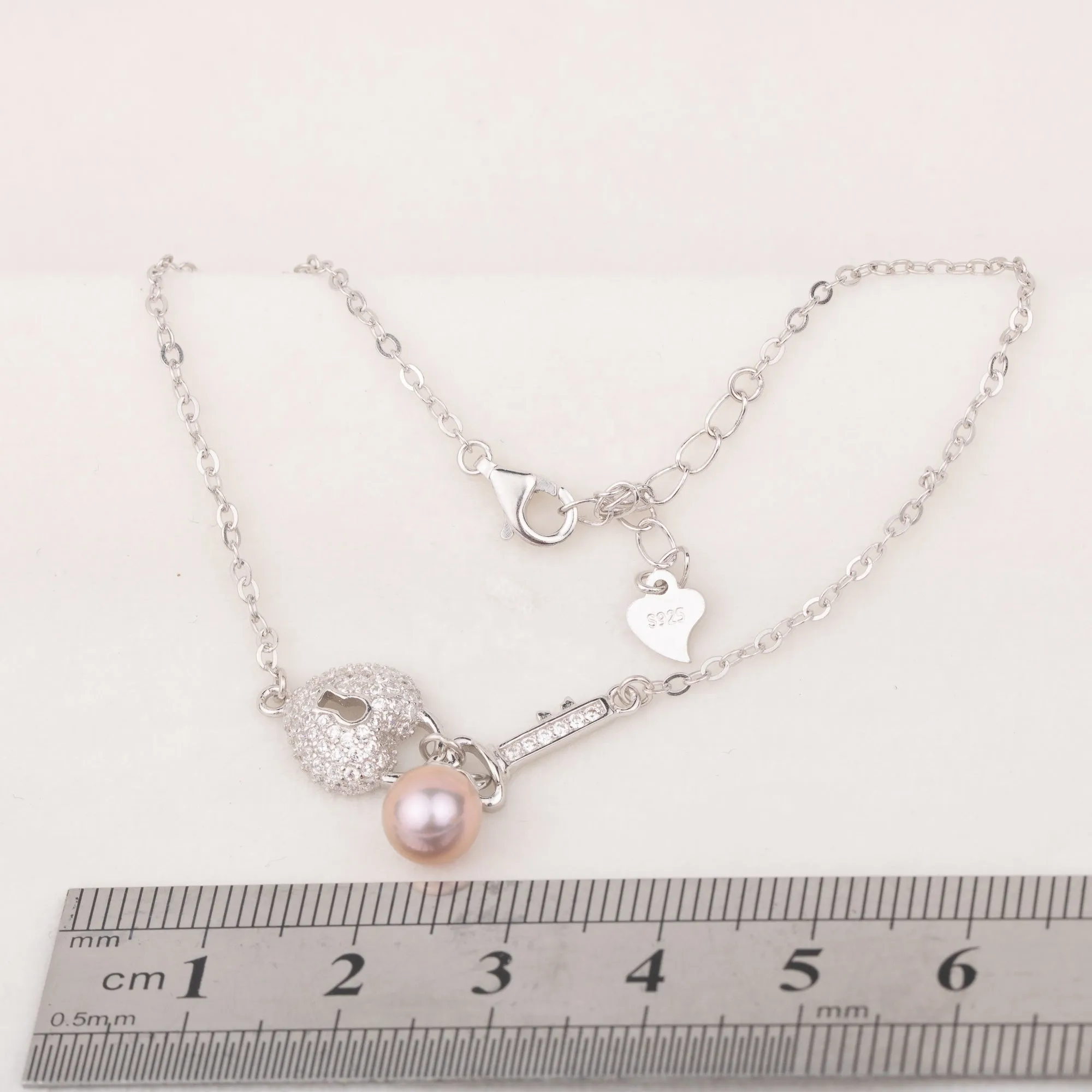 b030169 DIY 7-8mm Natural Freshwater pearl bracelet accessory 925 sterling silver adjustable chain bracelet for women