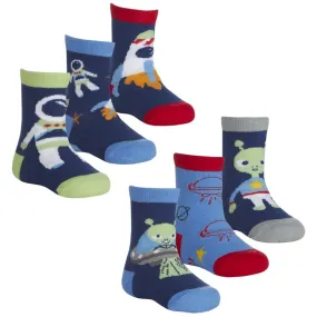 BABY BOYS 3 PACK COTTON RICH DESIGN ANKLE SOCKS (0-0, 0-2.5, 3-5.5) (PK12) 44B955