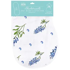 Baby Burp Cloth & Bib Combo: Bluebonnets