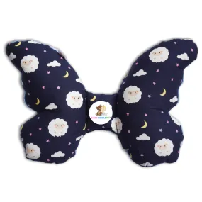 Babycuddle Butterfly Pillow - Baby Sheep in Navy Blue