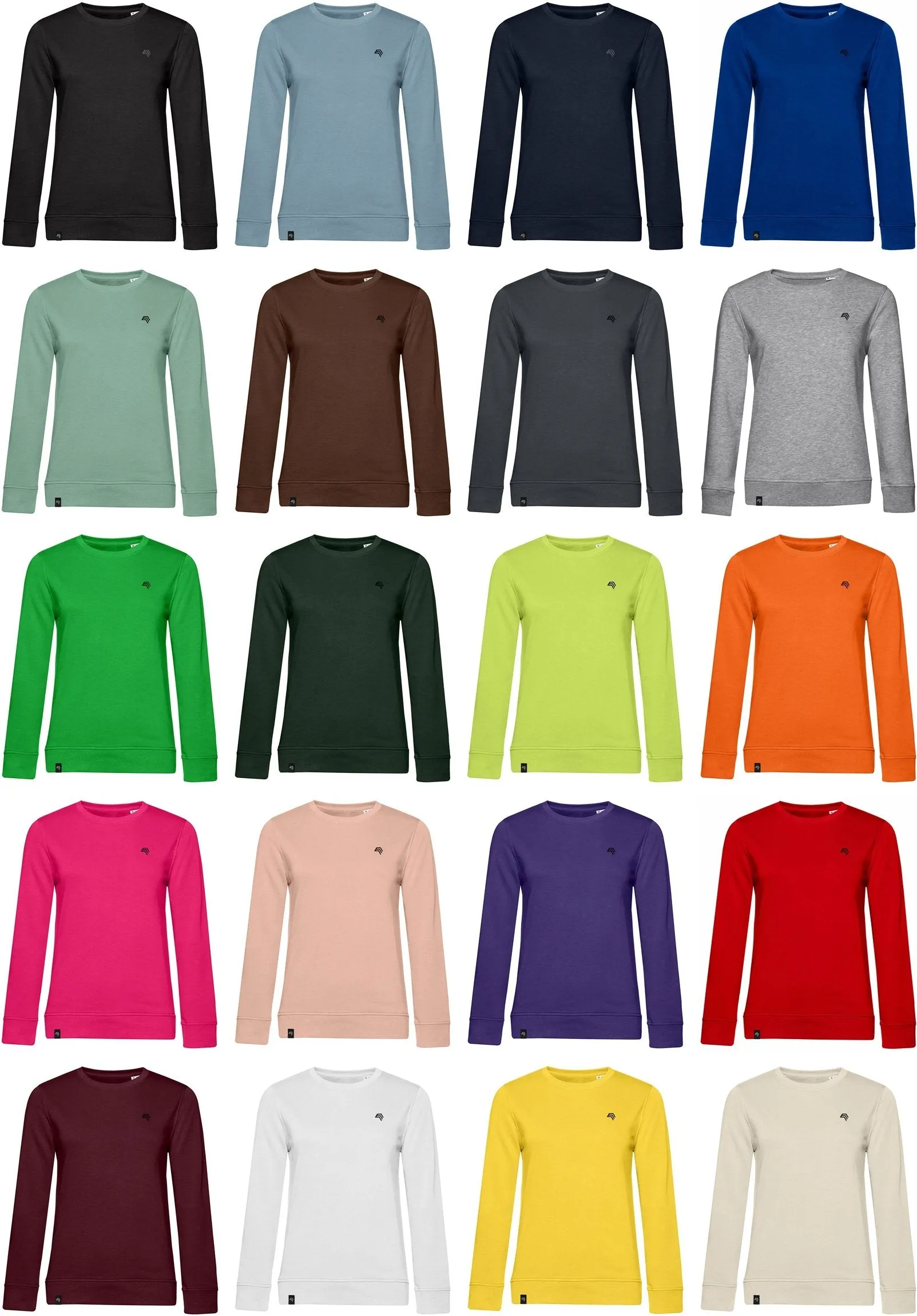 BAC W32B ― Weiches Damen Bio-Baumwolle Sweatshirt [M-L] 20 Farben