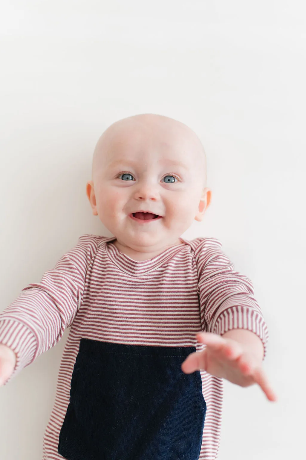 Bamboo Zipper Romper in Cinnamon Stripe