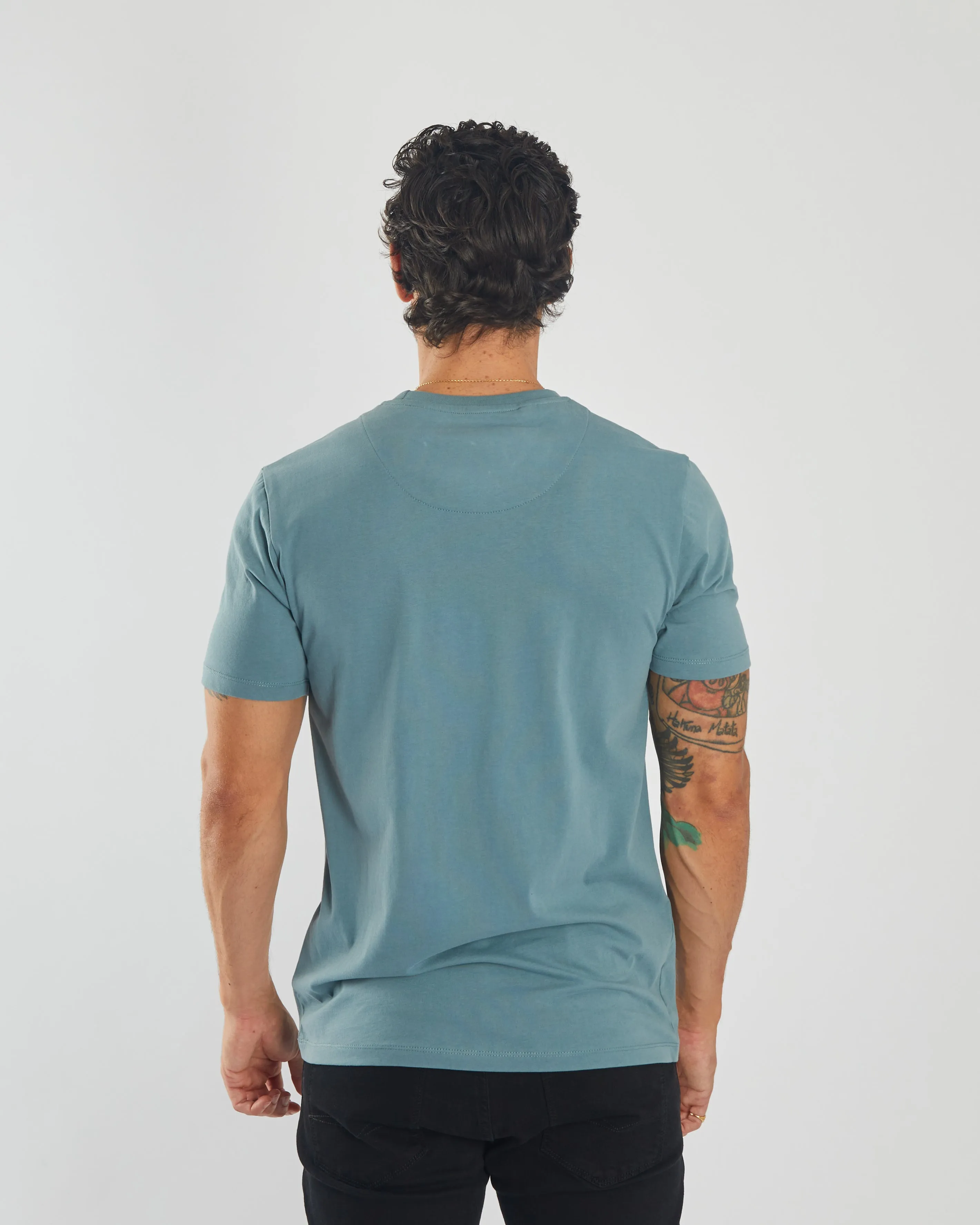 Basic Caden O Neck Tee Blue Haven