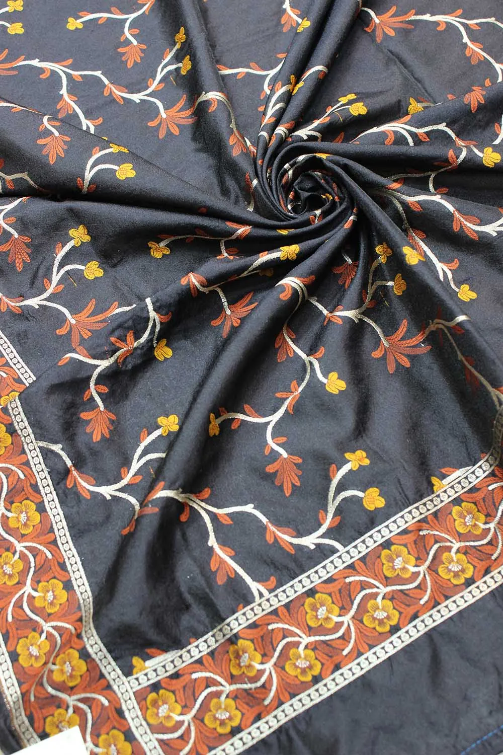 Black Banarasi Silk Dupatta