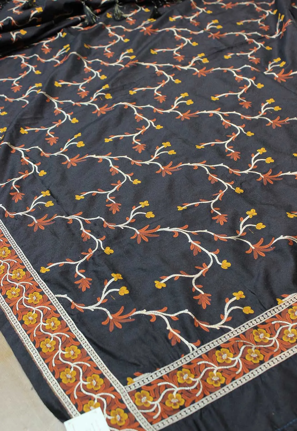 Black Banarasi Silk Dupatta