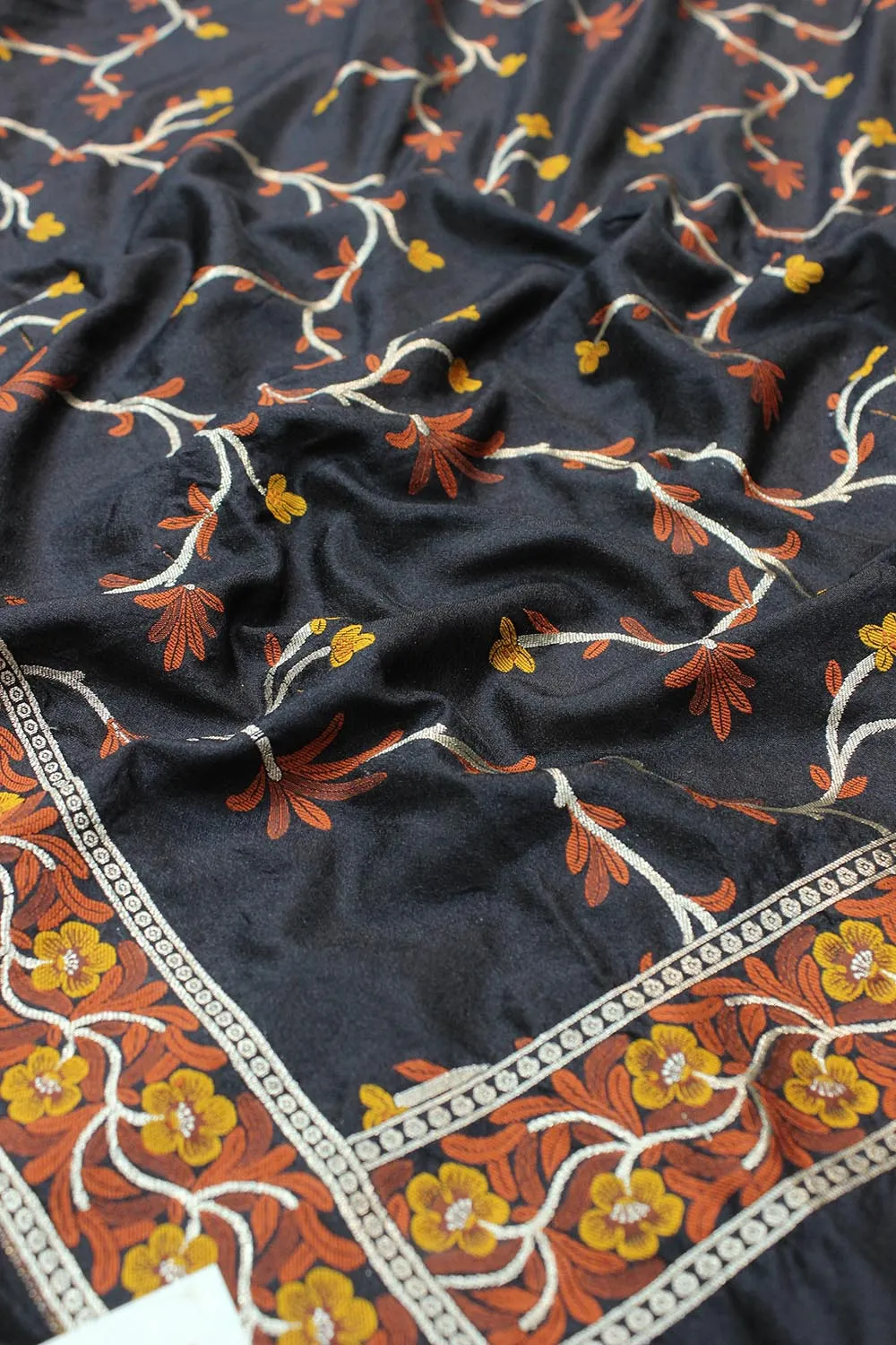 Black Banarasi Silk Dupatta