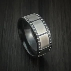 Black Zirconium Film Strip Men's Ring Custom Made Band