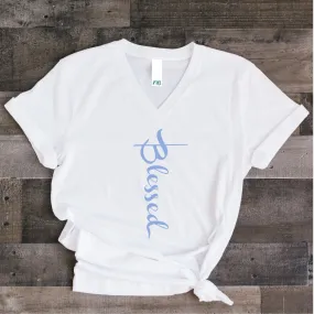 Blessed V-Neck Cotton T-Shirt