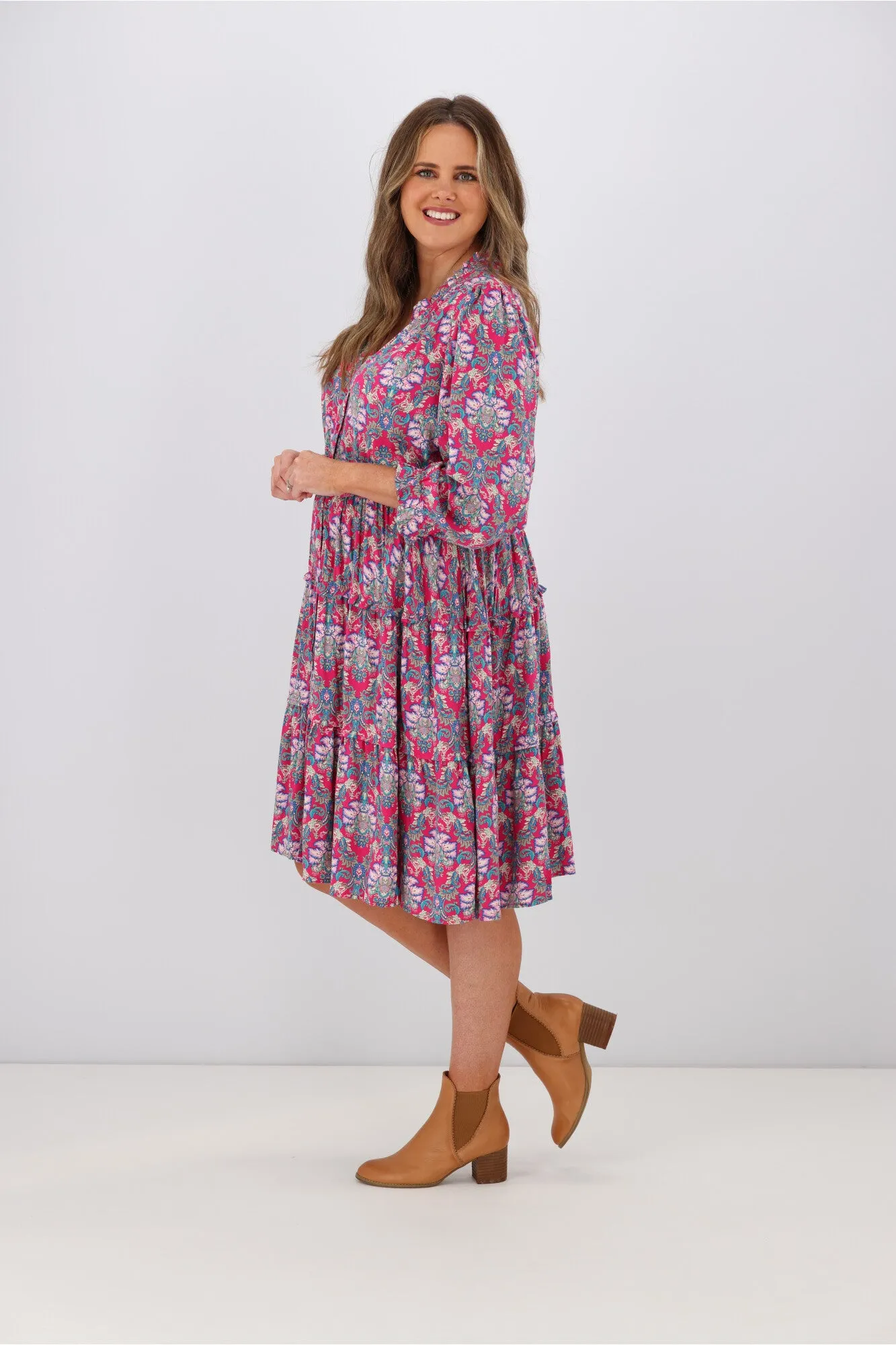 Boho Australia Tatiana Dress Pink Floral