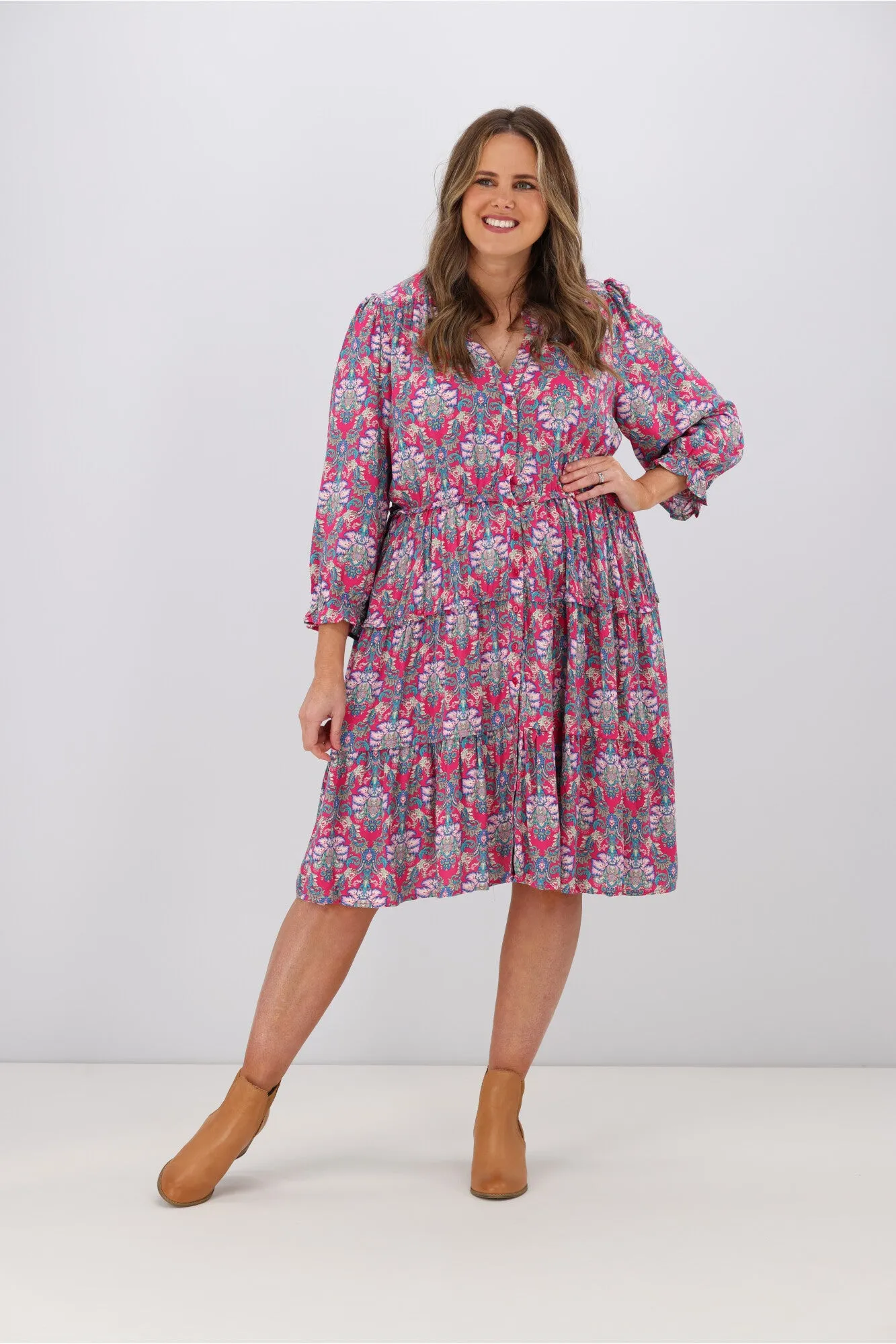 Boho Australia Tatiana Dress Pink Floral