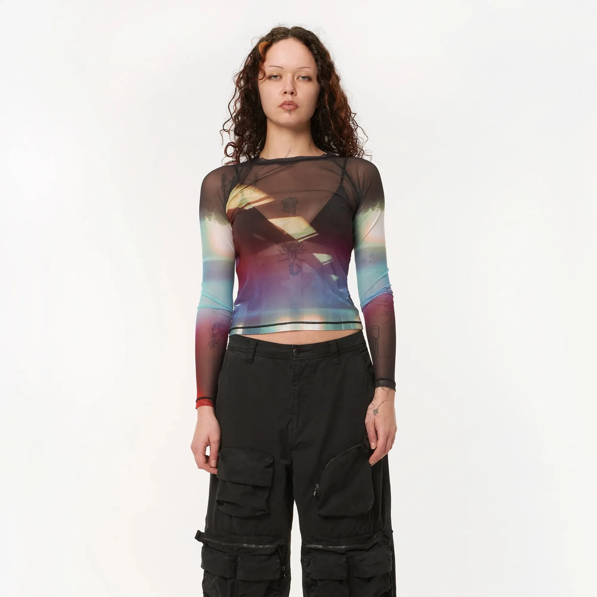 Boiler Room Womens Lausanne Mesh Long Sleeve Tee