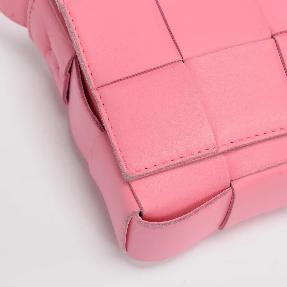 Bottega Veneta Pink Lambskin Cassette Shoulder Bag