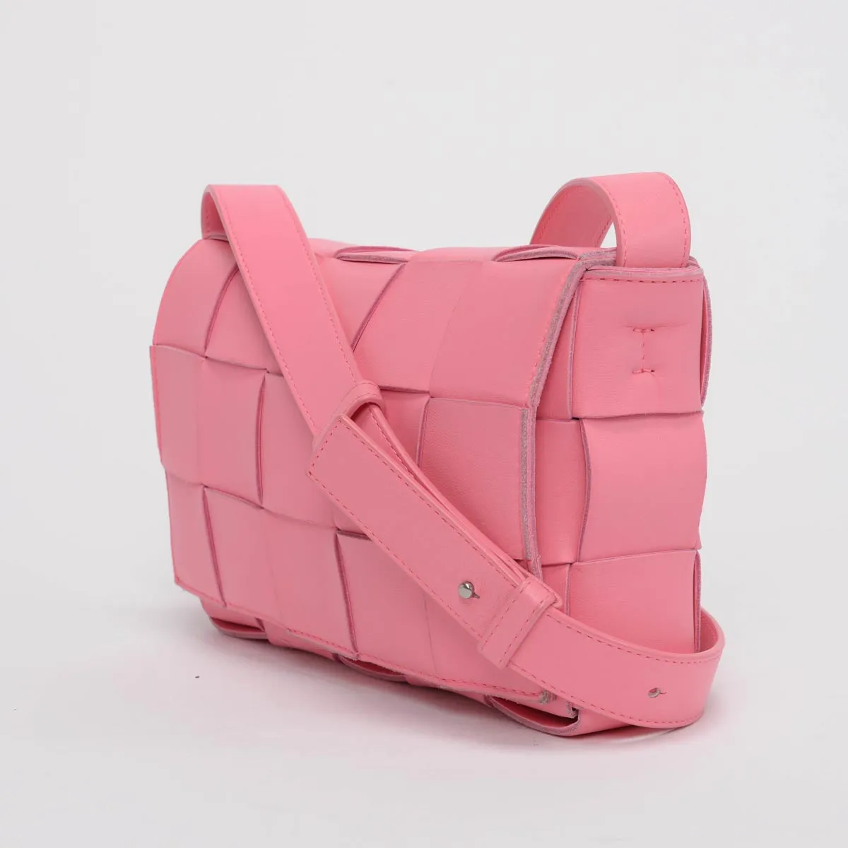 Bottega Veneta Pink Lambskin Cassette Shoulder Bag