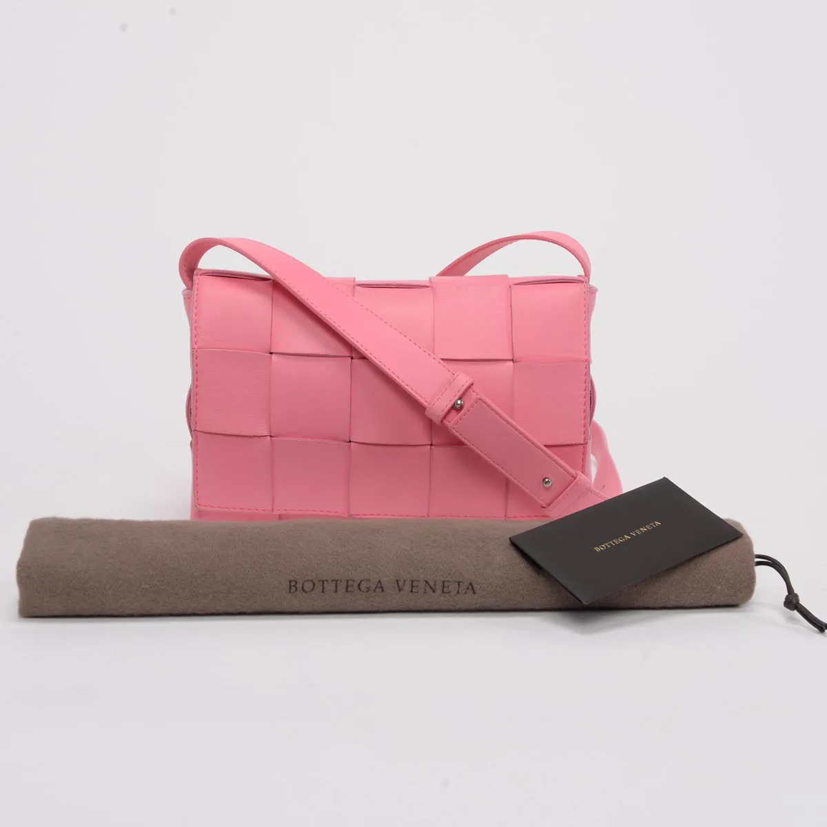 Bottega Veneta Pink Lambskin Cassette Shoulder Bag