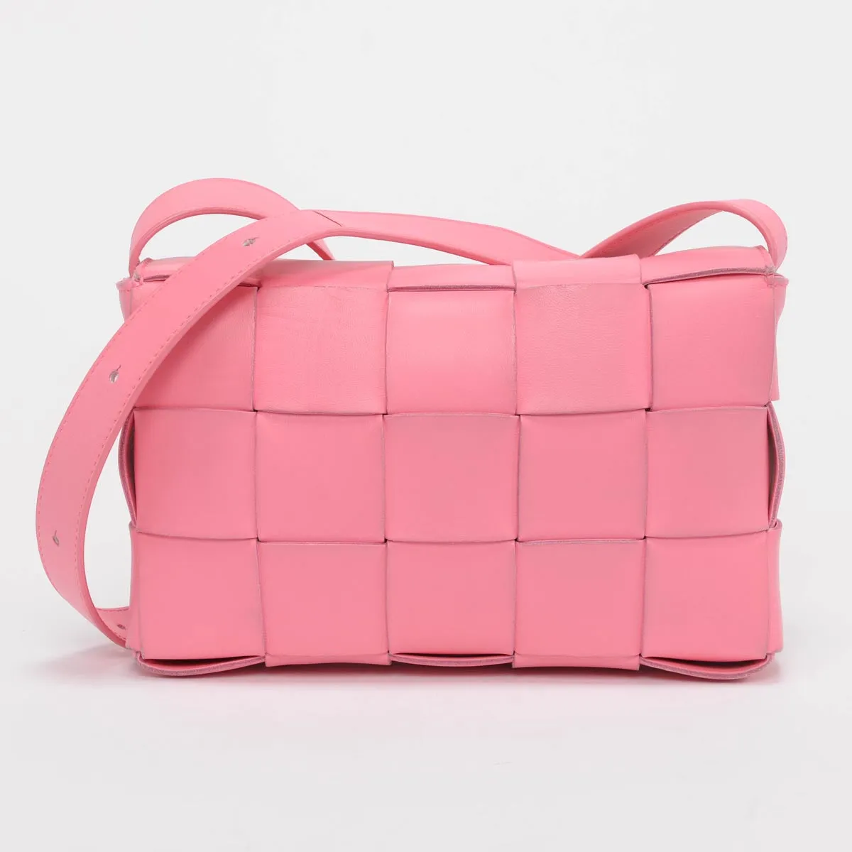 Bottega Veneta Pink Lambskin Cassette Shoulder Bag