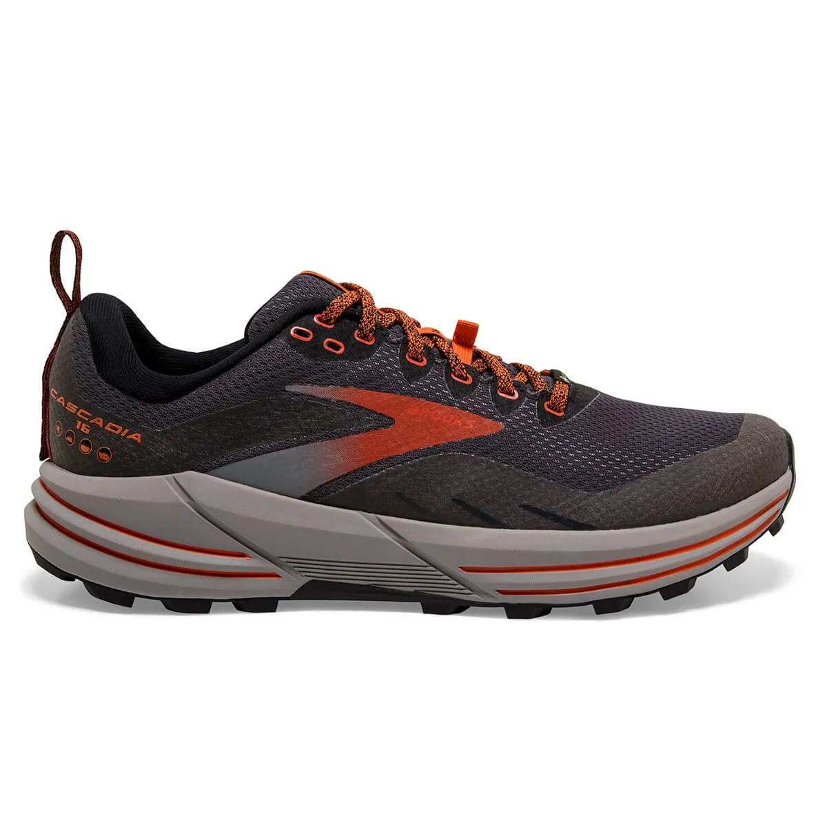 Brooks Cascadia 16 GTX Mens | Black/ebony/cinnabar