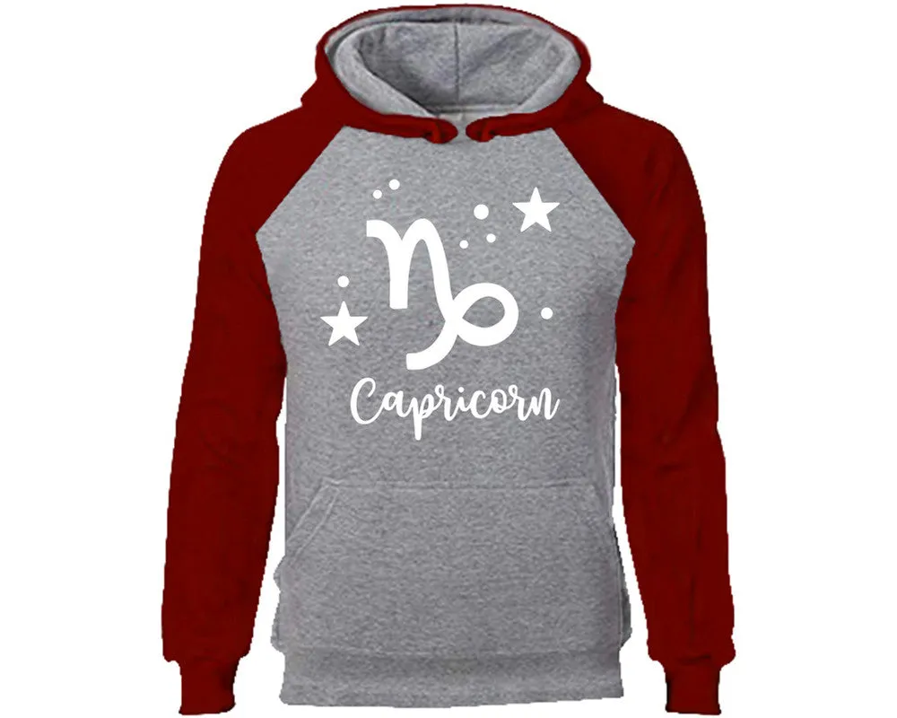 Capricorn Zodiac Sign Pullover Raglan Hoodie