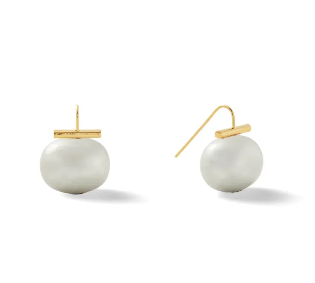 Catherine Canino, Large Pebble Pearl Earrings